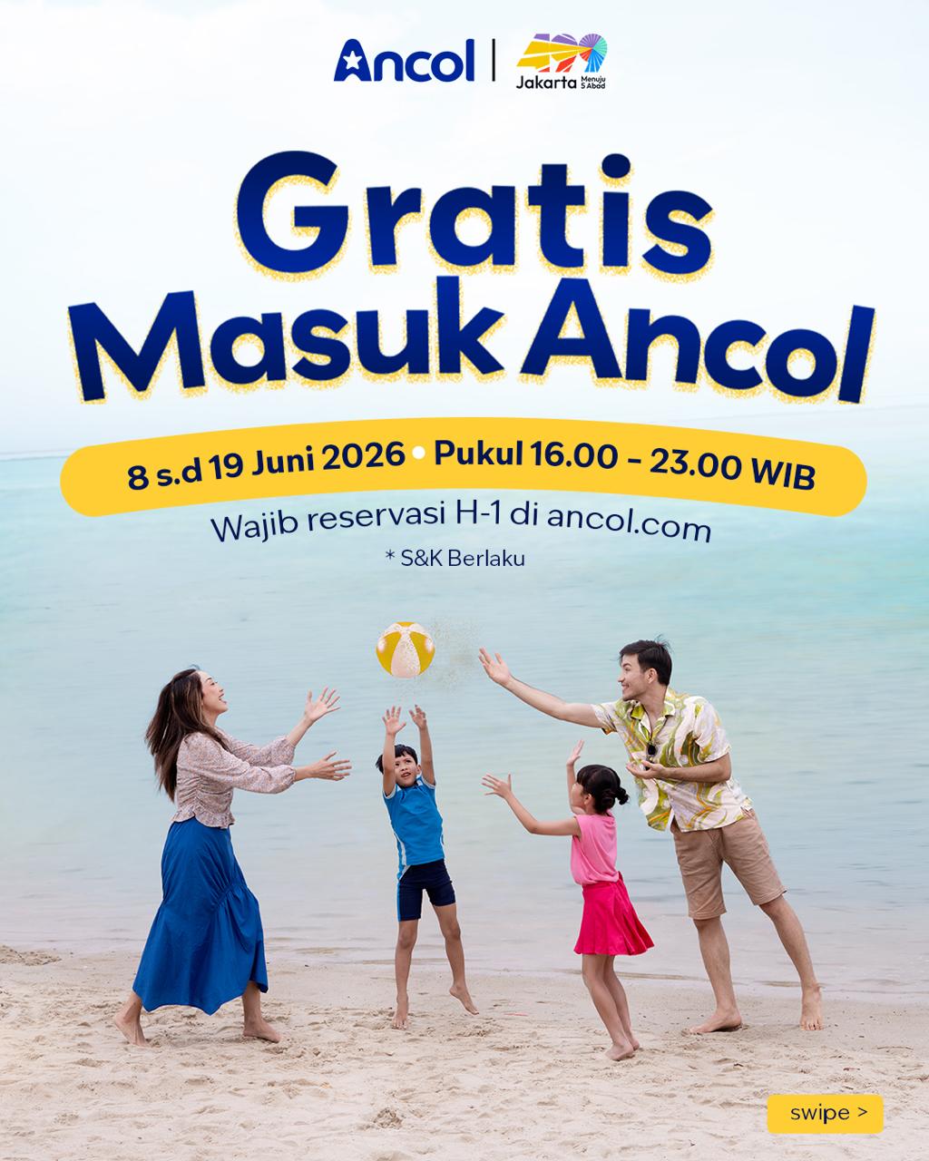 ANCOL HADIRKAN PROGRAM GRATIS MASUK SORE HARI DALAM RANGKA HUT KOTA JAKARTA KE-499